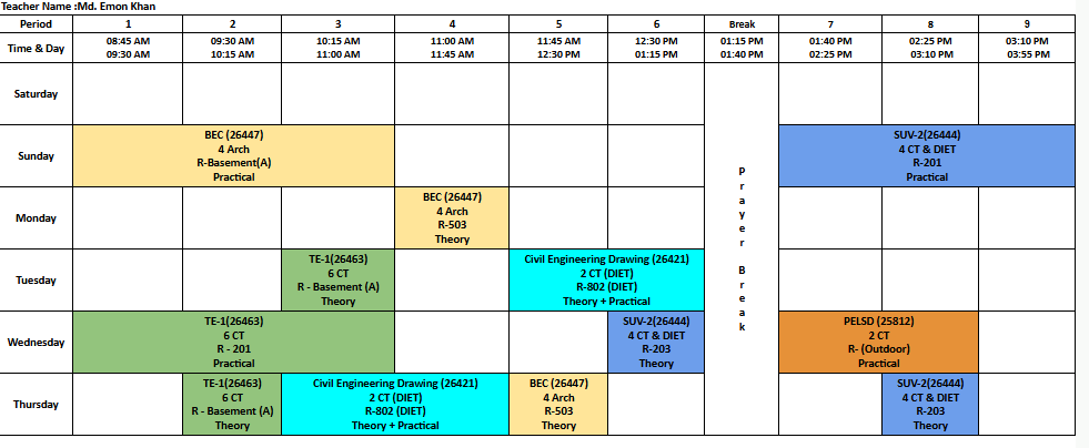 Class Routine